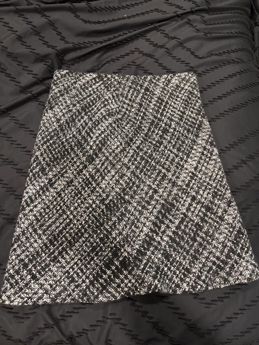 H&M Black and White Tweed A-Line Skirt